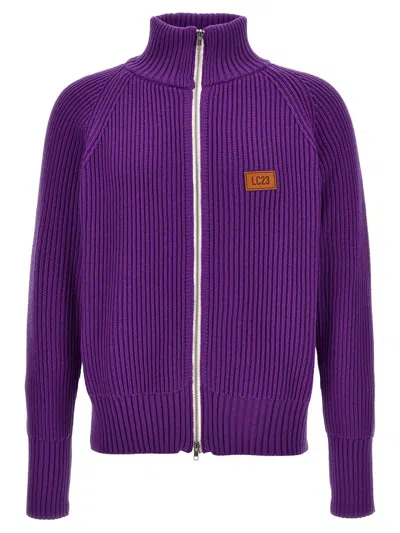 Shop Lc23 'english' Cardigan In Purple