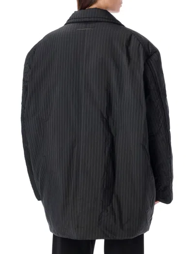 Shop Mm6 Maison Margiela Puffer Tailoring Jacket In Black/grey