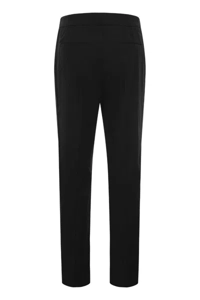 Shop Red Valentino Gabardine, Viscose And Wool Trousers In Black
