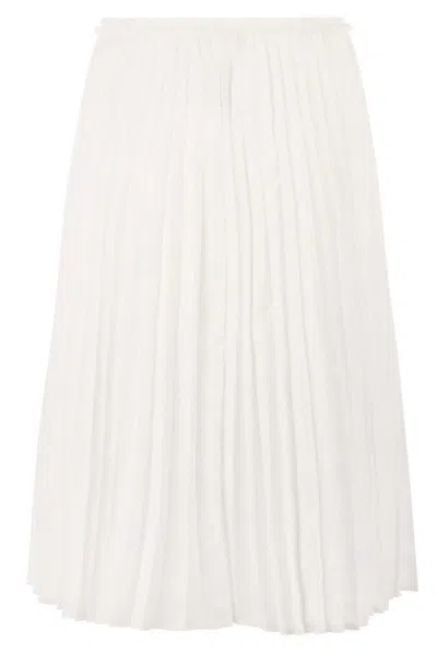 Shop Red Valentino Pleated Taffeta Skirt In White