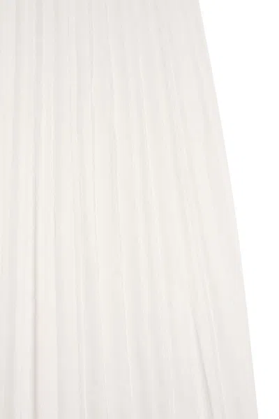 Shop Red Valentino Pleated Taffeta Skirt In White