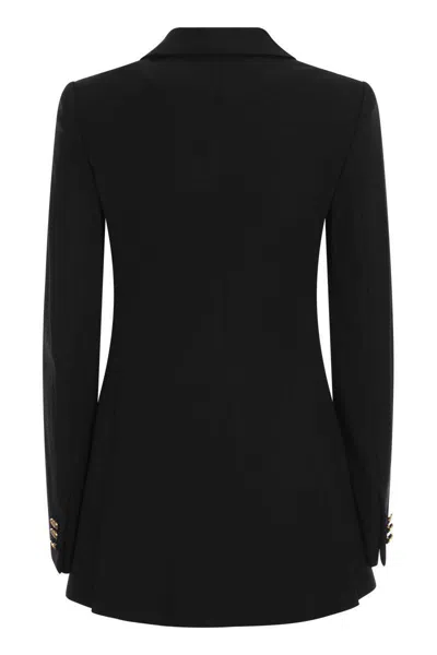 Shop Red Valentino Viscose And Wool Double-breasted Jacket In Black