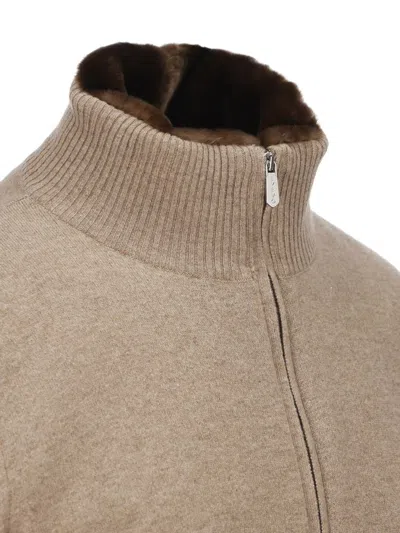 Svevo Fur-trimmed Elbow-patch Jacket In Brown