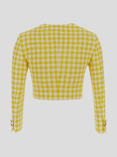 Shop Tagliatore Rosy Cropped Jacket In Yellow