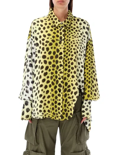 Shop Attico The  Kota Shirt In Cheetah Print
