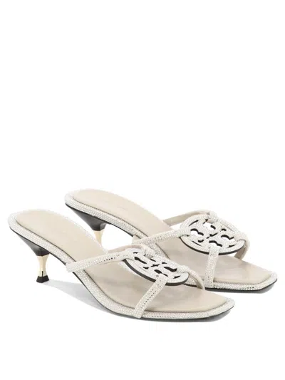 Shop Tory Burch "pave Geo Bomber Miller Low" Sandals In Grey