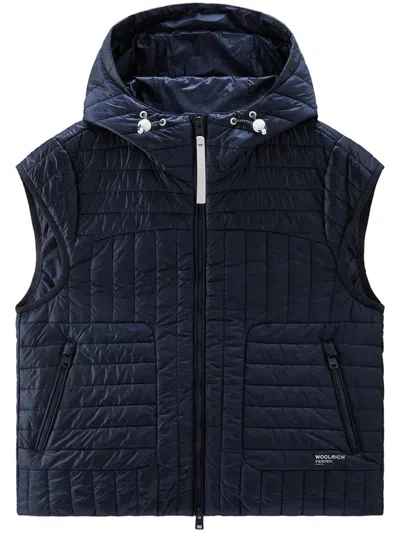 Shop Woolrich Pertex Padded Vest Clothing In Blue