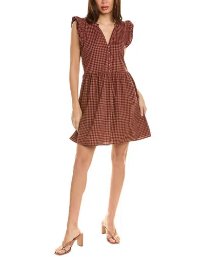 Shop Nation Ltd Tegan Ruffled Mini Dress In Tajin Check In Brown