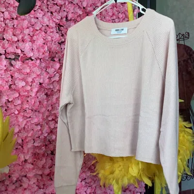 Shop Hyfve Cropped Lightweight Sweater In Blush In Pink
