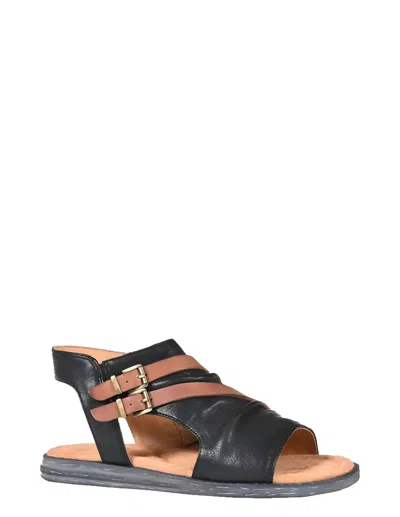 Salvia Women's Edy Sandal In Black/cuoio In Black