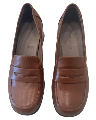 Shop Chocolat Blu Women's Verda Heeled Loafer In Whiskey Leather In Brown