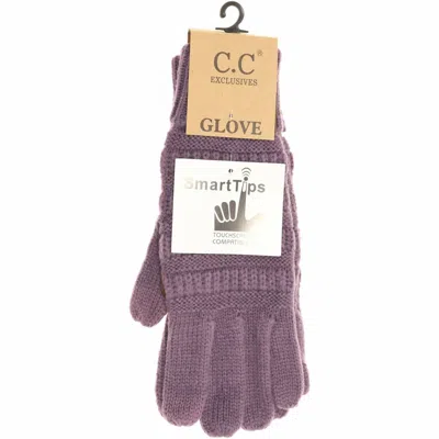Shop C.c Beanie Women's Solid Cable Knit Gloves In Violet In Pink