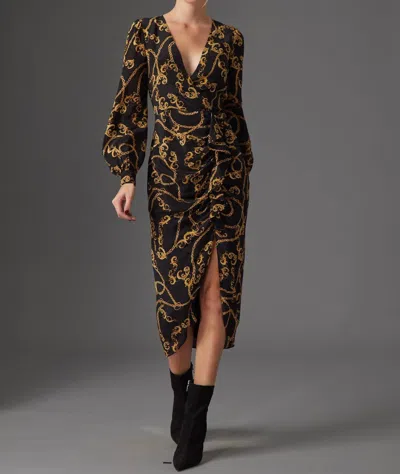 Shop Gilner Farrar Valerie Dress In Black Chain Print
