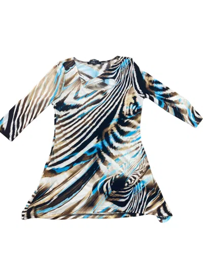 Shop Lior Women's Animal Print Tunic In Brown/creme In Blue