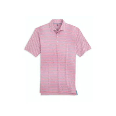 Shop Johnnie-o Carlos Striped Polo In Taffy In Pink