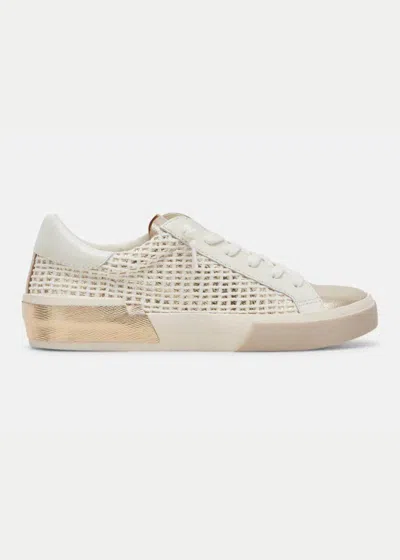 Shop Dolce Vita Zina Sneakers In Bone/gold In White