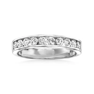 Ross-simons Channel-set Diamond Wedding Band In 14kt White Gold In Silver