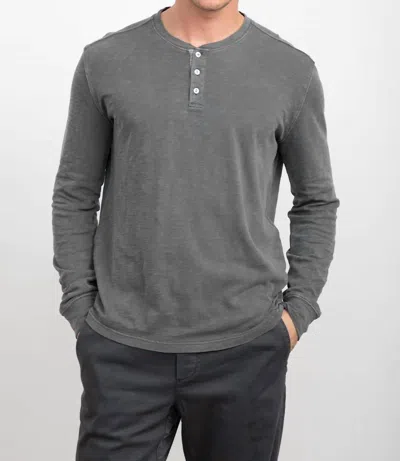 Shop Rails Skhi Henley Shirt In Washed Black In Grey