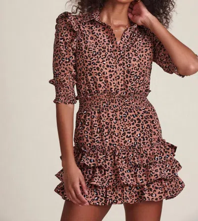 Shop The Shirt Taylor Dress In Blush Leopard In Brown