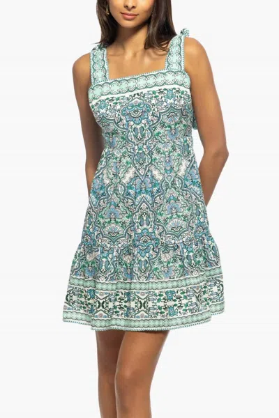 Shop Shoshanna Raleigh Dress In Mint/blush Multi In Blue