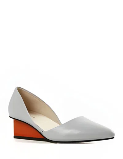 All Black Square Wedge In Purple/orange In White