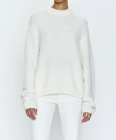 Shop Pistola Alpine Cozy Crew Neck Sweater In Ivory In White