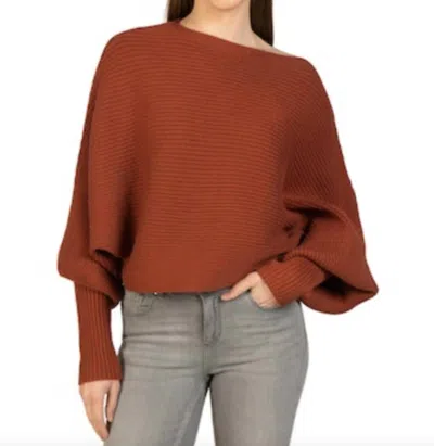 Shop Love Token Franklin Cropped Sweater In Brick In Brown