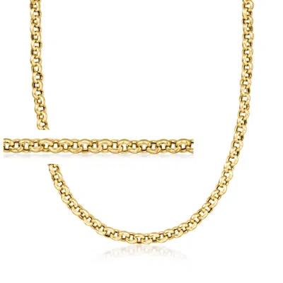 Ross-simons Italian 18kt Yellow Gold Rolo-link Necklace In Multi