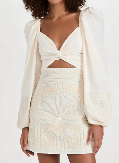 Shop Johanna Ortiz Tropical Mantra Mini Dress In Ecru In White