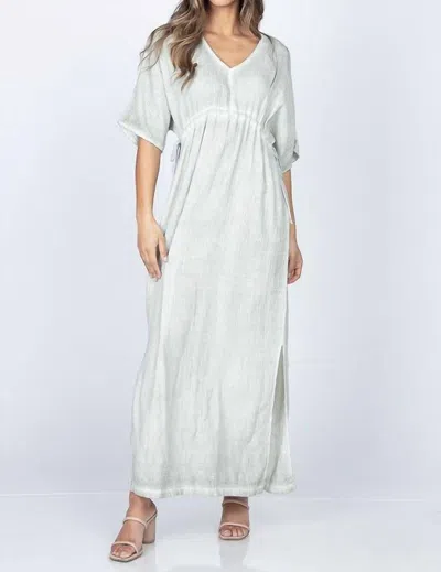 Shop M.rena Adelina Gauze Maxi Dress In White In Blue