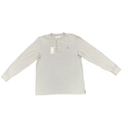 Shop Psycho Bunny Men's Garment Dye Long Sleeve Henley Shirt In Alloy In Beige