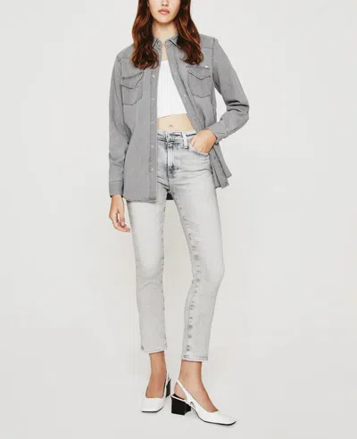 Shop Ag Mari High Rise Crop Jean In Avalanche In Grey