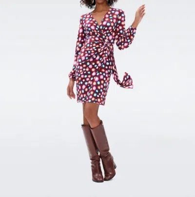 Shop Diane Von Furstenberg Toronto Dress In Leopard Spots Wine Pink