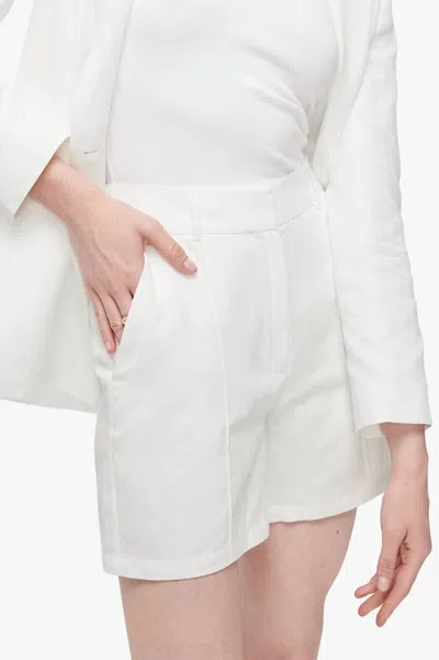 Shop Anine Bing Mila Linen Short In Ivory In White