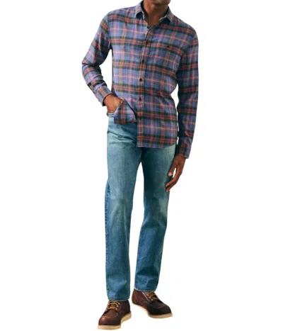 Shop Faherty Super Brushed Flannel Shirt In Trestle Tree Plaid In Blue