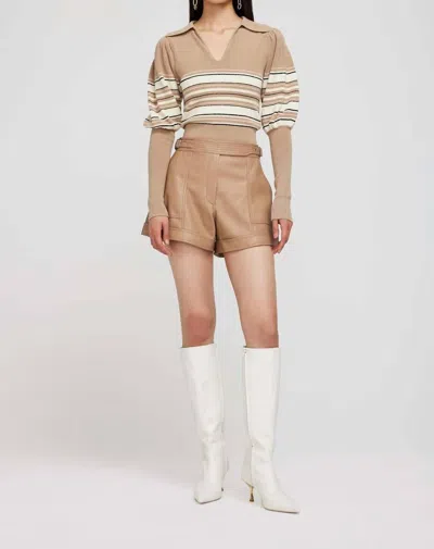 Shop Jonathan Simkhai Chace Belted Shorts In Thorn In Beige