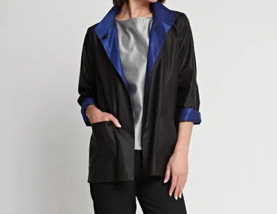 Shop Hinson Wu Long Sleeve Constance Jacket In Black/royal Blue