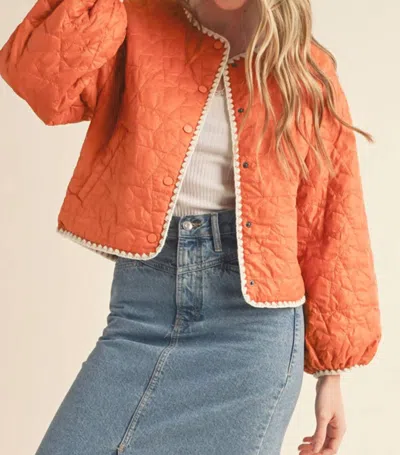 Shop Merci Star Quilted Puff Jacket In Burnt Orange