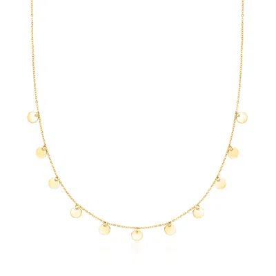 Ross-simons Italian 18kt Yellow Gold Disc Station Necklace In Multi