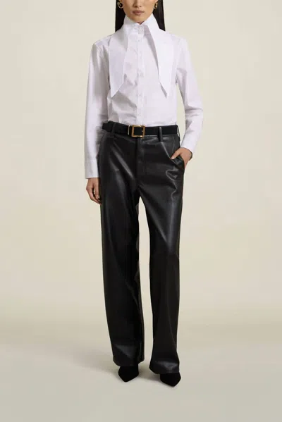 Shop Kallmeyer Column Wide Leg Jean In Black Faux Leather