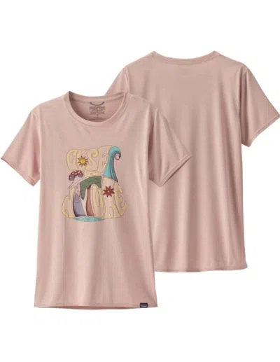 Shop Patagonia Women's Cap Cool Daily Graphic Shirt In Cozy Peach X-dye In Pink