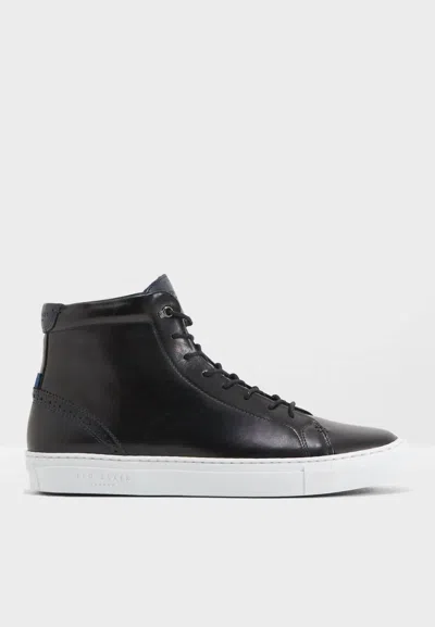 Shop Ted Baker Men's Monerrk High-top Sneaker In Leather Black