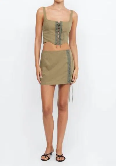 Shop Bec & Bridge Remi Corset Top In Spliced Khaki In Green