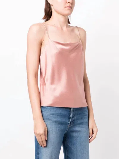 Shop Alice And Olivia Harmon Drapey Slip Tank Top In Burnt Rose In Pink