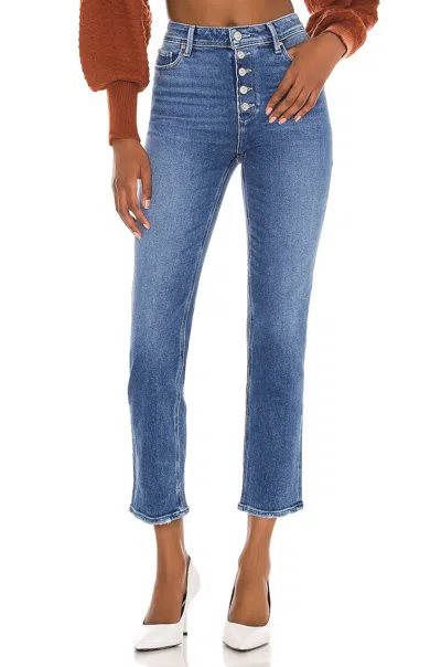Shop Paige Cindy With Exposed Buttonfly Jean In Skysong In Blue