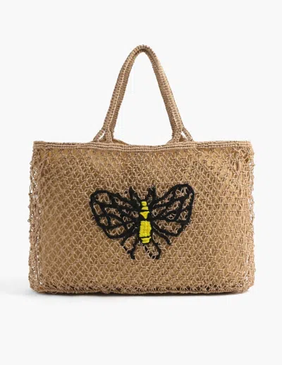 Shop America & Beyond Macrame Tote Bag In Brown In Gold