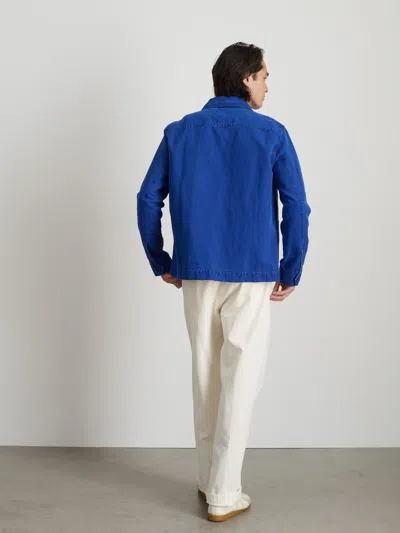 Shop Alex Mill Work Jacket In Linen Canvas In Electric Blue