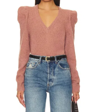 Shop Nation Ltd Lara Puff Shoulder Sweater In Flush In Pink