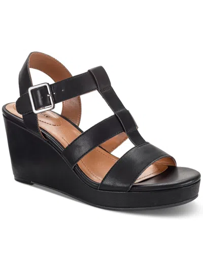 Shop Style & Co Sofieep Womens Ankle Strap Gladiator Wedge Sandals In Black