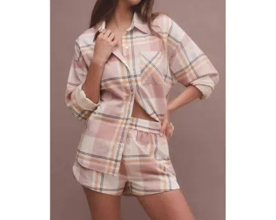 Shop Z Supply Out West Plaid Shirt In Natural In Pink